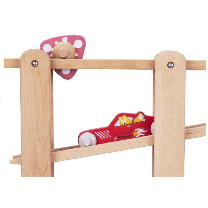 EliNeli Race XXL Montessori Ξύλινη Πίστα Αγώνων Σετ με Λεωφορείο και Αυτοκίνητο