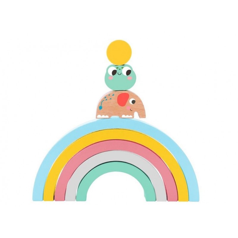 EliNeli Rainbow Montessori Πτυσσόμενο Ουράνιο Τόξο με Ζώα & Μπάλες EN1114