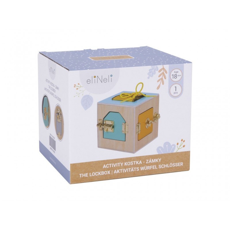 Eli Neli Montessori Lock Box Κύβος Δραστηριοτήτων Με Κλειδαριές