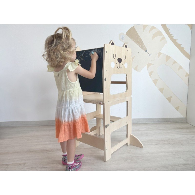 EliNeli Montessori Ξύλινος Πύργος Εκμάθησης 4-σε-1 Lion