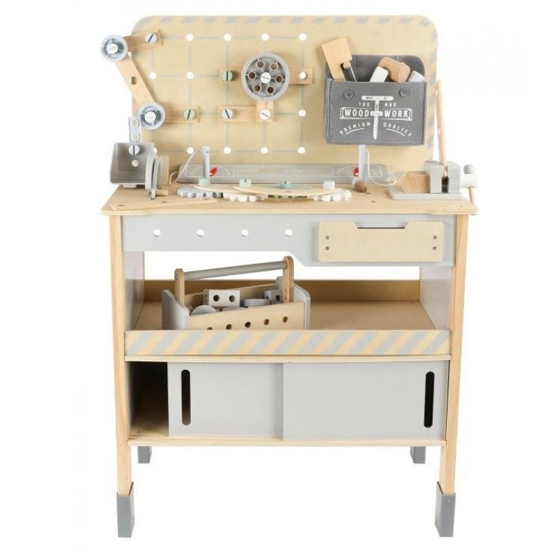 Eli Neli Montessori Ξύλινος Πάγκος Εργασίας Με Εργαλεία + Ζώνη Εργαλείων