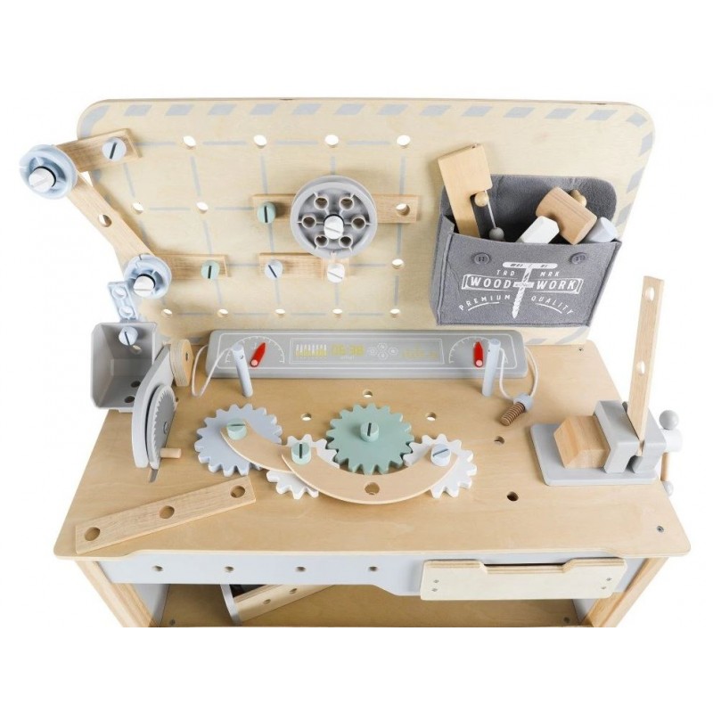 Eli Neli Montessori Ξύλινος Πάγκος Εργασίας Με Εργαλεία + Ζώνη Εργαλείων