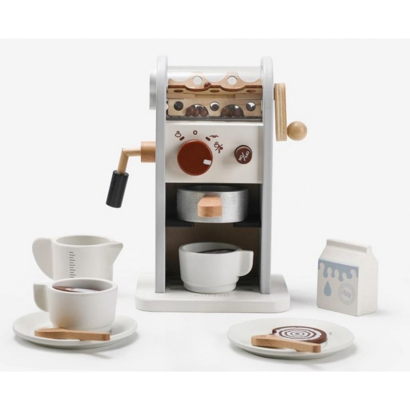 Eli Neli Montessori Coffee Machine Ξύλινη Παιδική Mηχανή Kαφέ με Kόκκους &#8211; γκρι