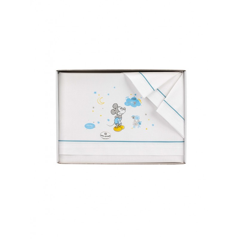 INTERBABY ΣΕΝΤΟΝΙΑ ΣΕΤ 3ΤΕΜ (115Χ175) "MICKEY" WHITE-BLUE MK007-01