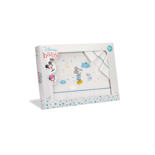 INTERBABY ΣΕΝΤΟΝΙΑ ΣΕΤ 3ΤΕΜ (115Χ175) "MICKEY" WHITE-BLUE MK007-01