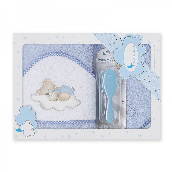 INTERBABY ΜΠΟΥΡΝΟΥΖΙ ΣΕΤ ΧΤΕΝΑ ΚΑΙ ΒΟΥΡΤΣΑ OSO NUBE BLUE P1179-01