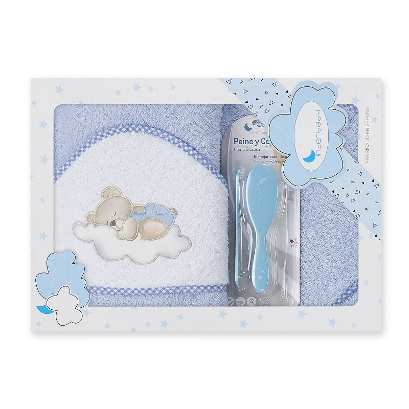 INTERBABY ΜΠΟΥΡΝΟΥΖΙ ΣΕΤ ΧΤΕΝΑ ΚΑΙ ΒΟΥΡΤΣΑ OSO NUBE BLUE P1179-01