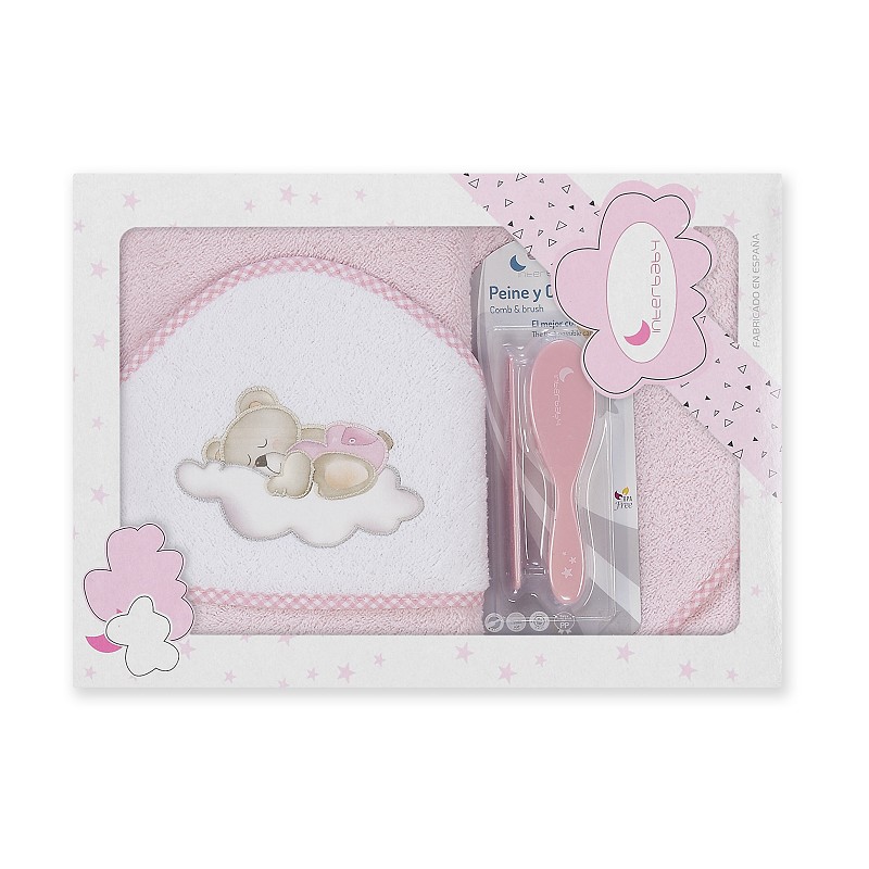 INTERBABY ΜΠΟΥΡΝΟΥΖΙ ΣΕΤ ΧΤΕΝΑ ΚΑΙ ΒΟΥΡΤΣΑ OSO NUBE  PINK  P1179-02