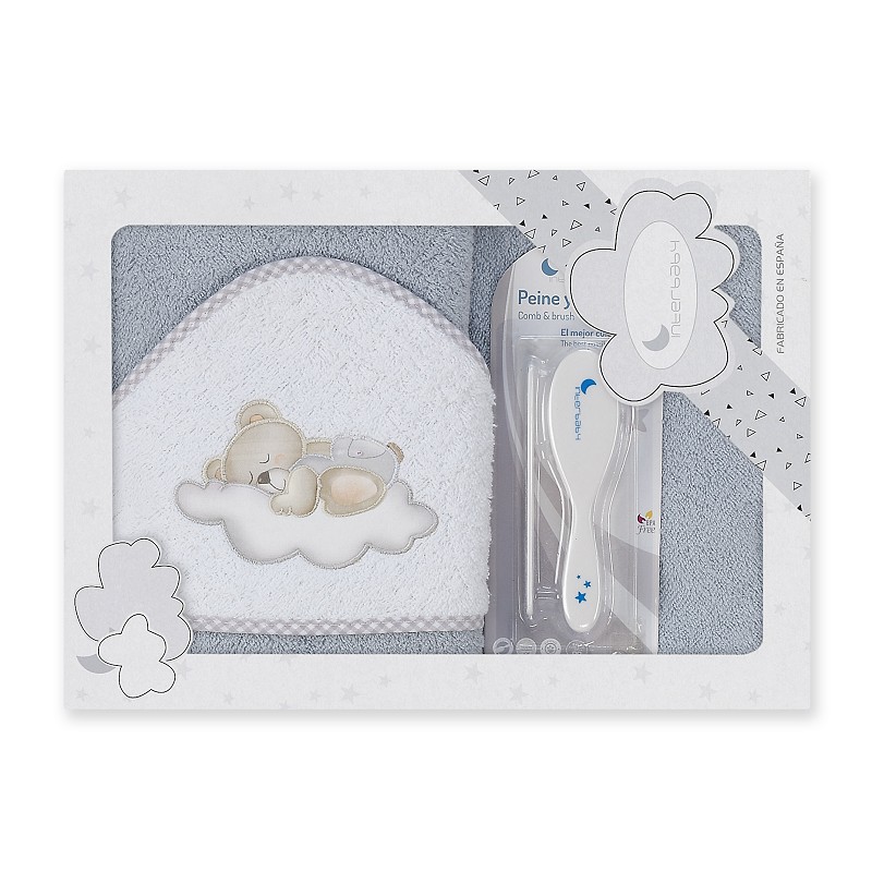 INTERBABY ΜΠΟΥΡΝΟΥΖΙ ΣΕΤ ΧΤΕΝΑ ΚΑΙ ΒΟΥΡΤΣΑ OSO NUBE GRAY  P1179-31