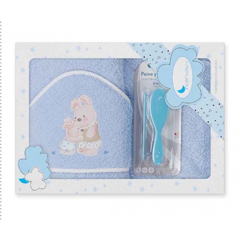 INTERBABY ΜΠΟΥΡΝΟΥΖΙ ΣΕΤ ΧΤΕΝΑ ΚΑΙ ΒΟΥΡΤΣΑ CONEJITO BLUE P1181A
