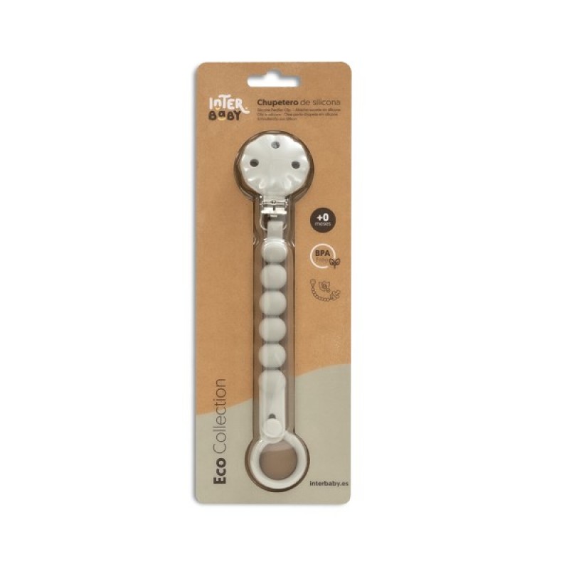 Interbaby Αλυσίδα Στήριξης Πιπίλας Σιλικόνης Petrol Gray