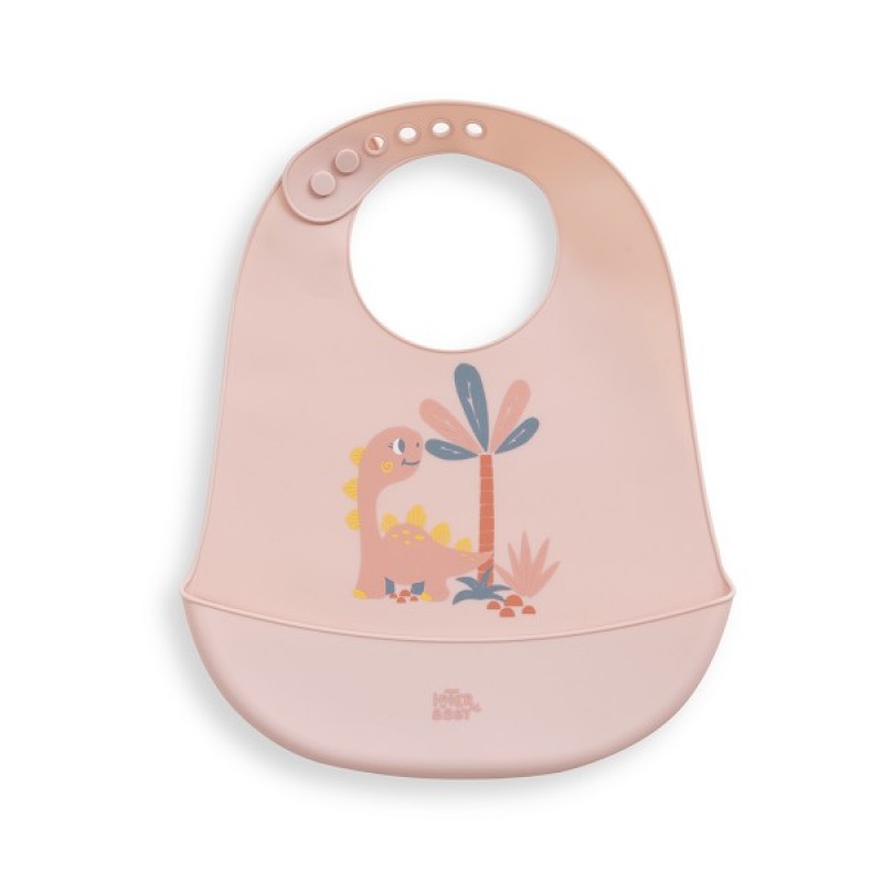 Interbaby Σαλιάρα Σιλικόνης Dino Pink