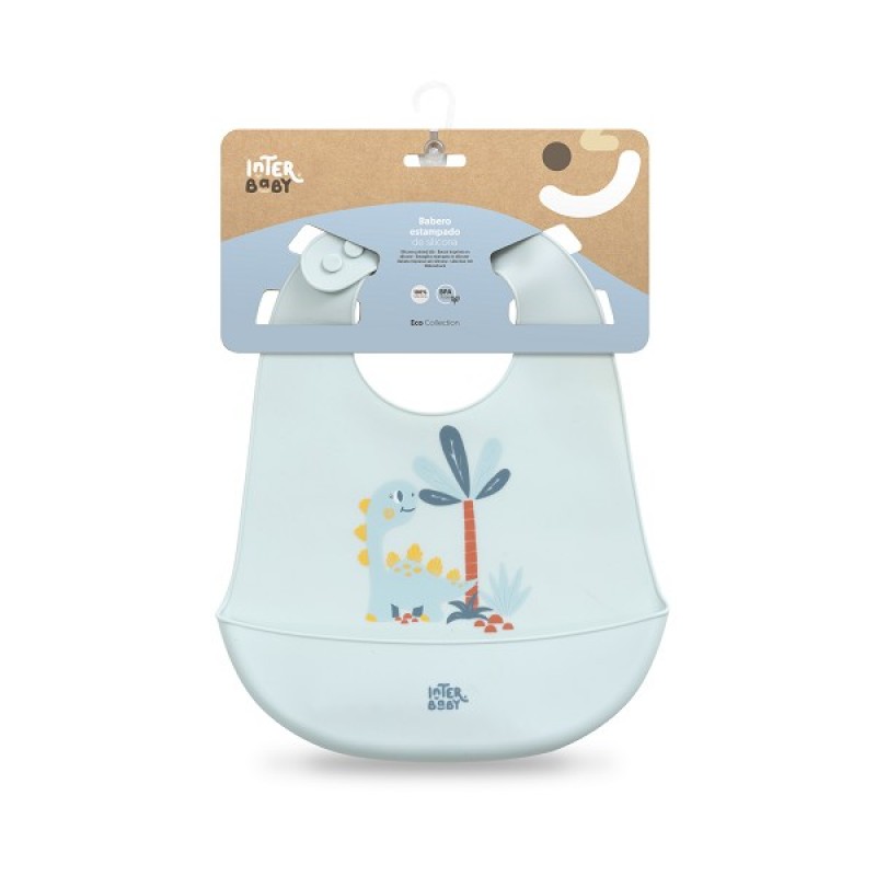 Interbaby Σαλιάρα Σιλικόνης Dino Blue