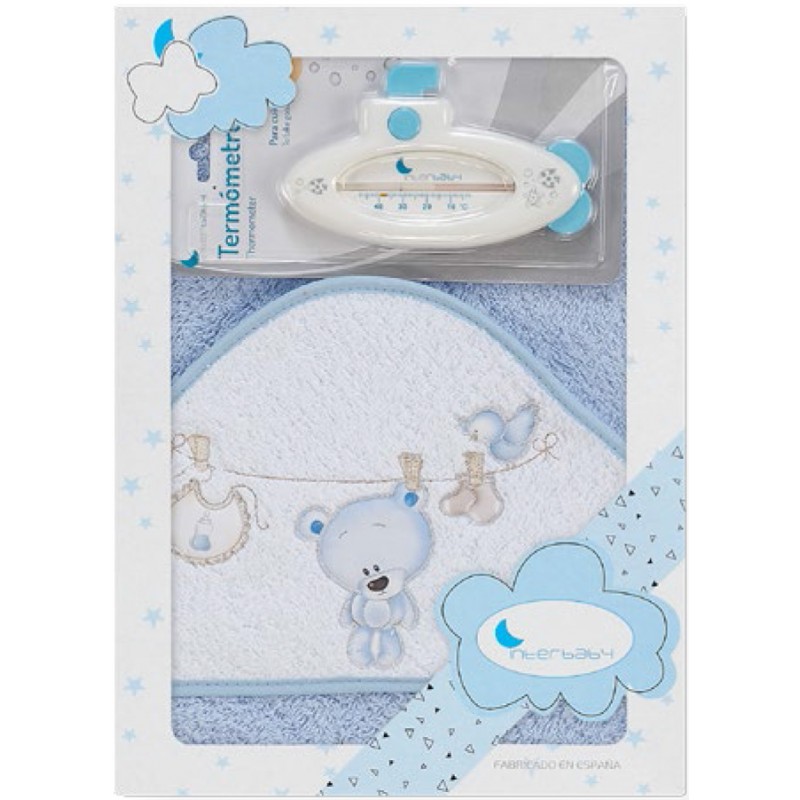 INTERBABY ΜΠΟΥΡΝΟΥΖΙ ΣΕΤ ΘΕΡΜΟΜΕΤΡΟ ''TENDEDERO OSO'' ΜΠΛΕ T1182-01