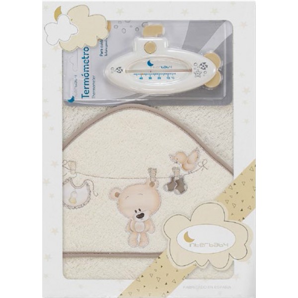 INTERBABY ΜΠΟΥΡΝΟΥΖΙ ΣΕΤ ΘΕΡΜΟΜΕΤΡΟ ''TENDEDERO OSO'' T1182-05 ΜΠΕΖ