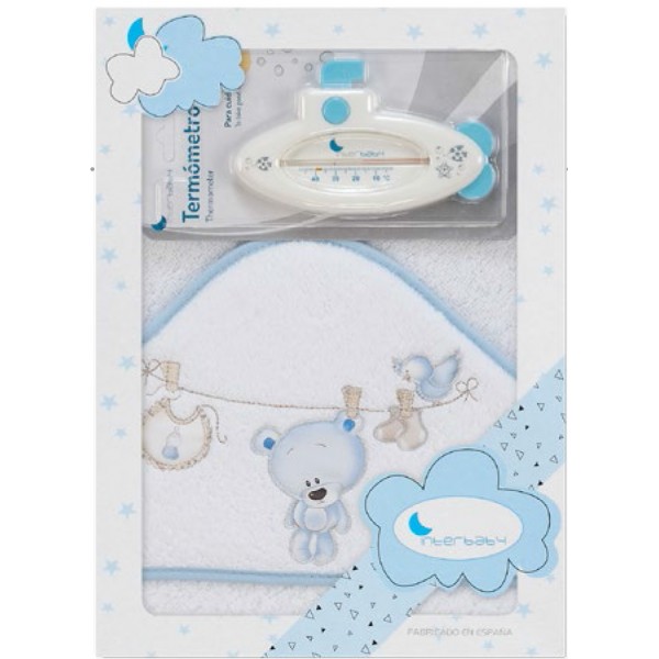 INTERBABY ΜΠΟΥΡΝΟΥΖΙ ΣΕΤ ΘΕΡΜΟΜΕΤΡΟ ''TENDEDERO OSO'' T1182-11 ΛΕΥΚΟ-ΣΙΕΛ