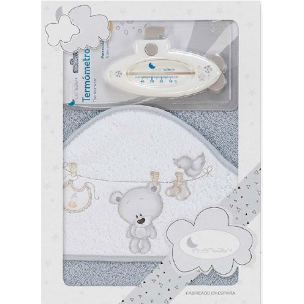 INTERBABY ΜΠΟΥΡΝΟΥΖΙ ΣΕΤ ΘΕΡΜΟΜΕΤΡΟ ''TENDEDERO OSO'' T1182-31 ΓΚΡΙ