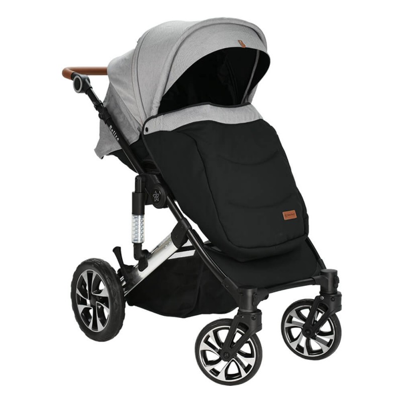 BebeStars Πολυκαρότσι Belize 3 in 1 Moon grey με κάθισμα αυτοκινήτου 
