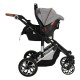 BebeStars Πολυκαρότσι Belize 3 in 1 Moon grey με κάθισμα αυτοκινήτου 