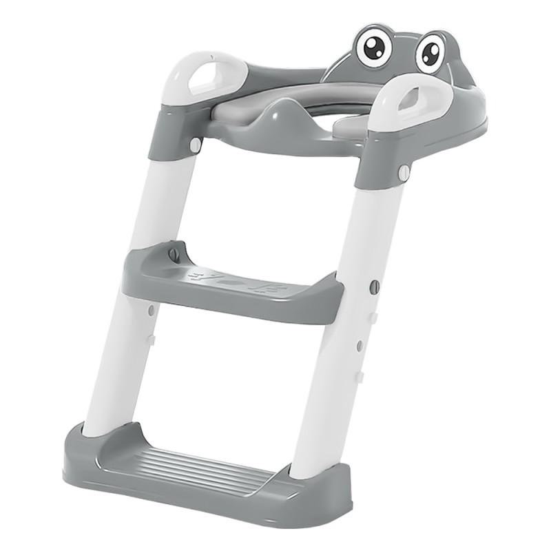 Bebe Stars Frog Εκπαιδευτικό Κάθισμα Τουαλέτας Με Χερούλια Και Σκαλοπατάκια Grey