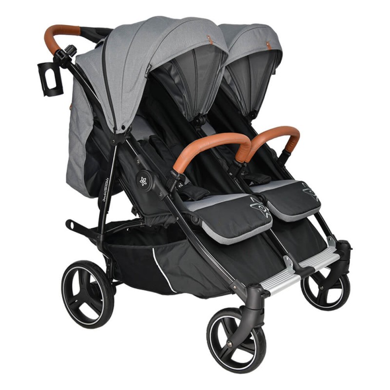 BebeStars Καρότσι Διδύμων Double Trouble Grey 