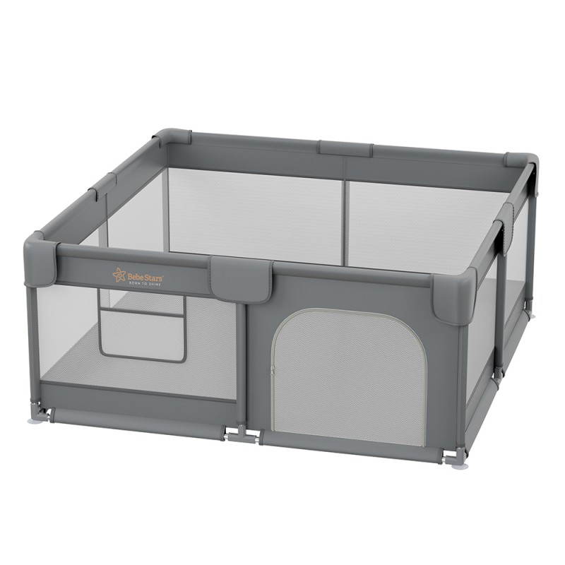 Bebe Stars Πάρκο για μωρά τετράγωνο 150×150 Playzen Grey 880-100