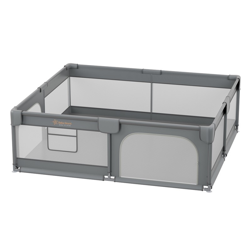 Bebe Stars Πάρκο για μωρά ορθογώνιο 180×200 Playzen Grey