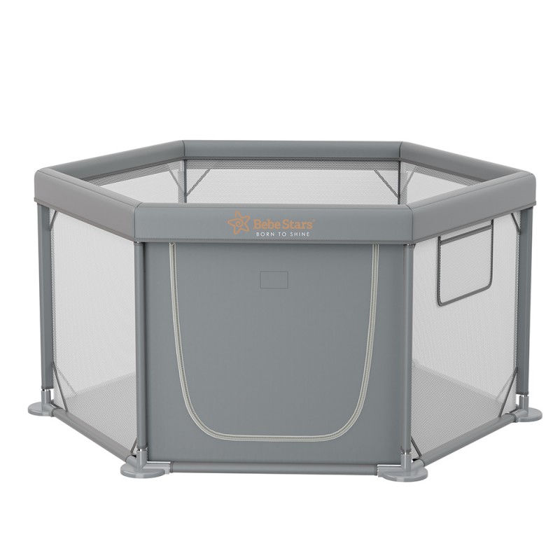 Bebe Stars Παρκοκρέβατο Πολύγωνο Nestilo Grey 889-100