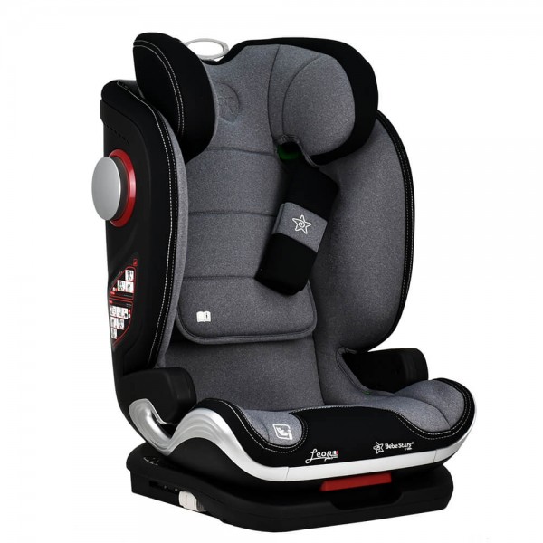 Bebe Stars Καθισματάκι Αυτοκινήτου Leon Plus i-Size 100-150cm με Isofix Grey