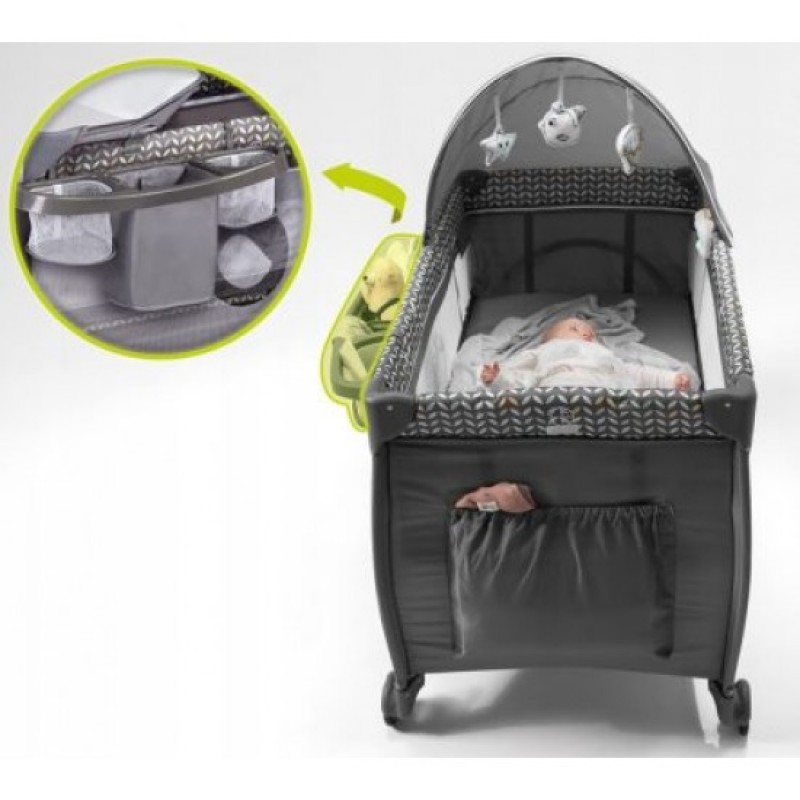 Lionelo Sven Plus Παρκοκρέβατο Gray Stone 