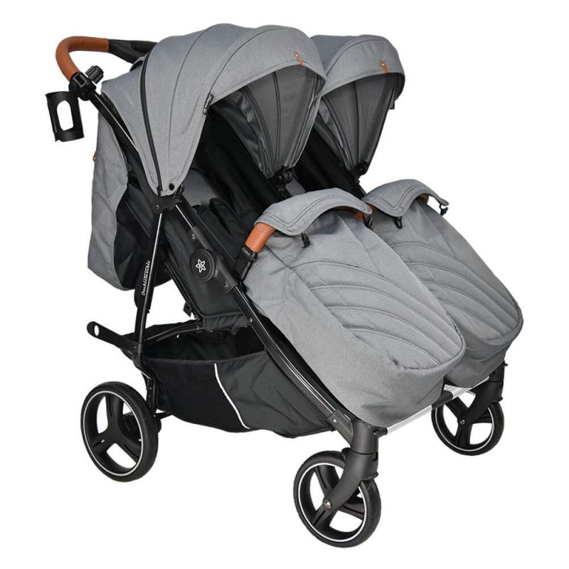 BebeStars Καρότσι Διδύμων Double Trouble Grey 