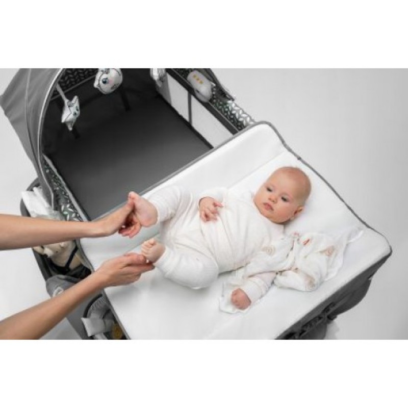 Lionelo Sven Plus Παρκοκρέβατο Gray Stone 