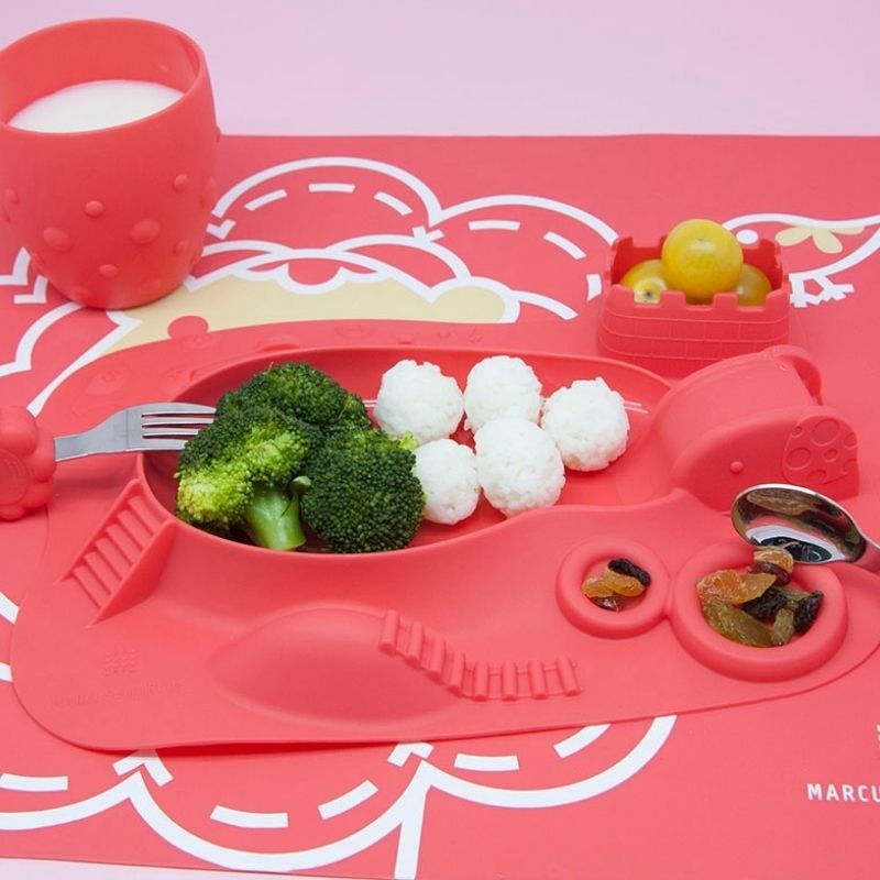 6m+ Πιάτο Σιλικόνης Amusemat Κόκκινο Marcus & Marcus