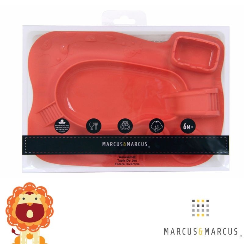 6m+ Πιάτο Σιλικόνης Amusemat Κόκκινο Marcus & Marcus
