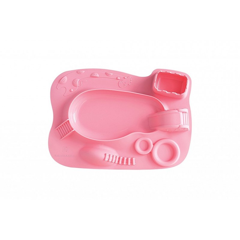 6m+ Πιάτο Σιλικόνης Amusemat Ροζ Marcus & Marcus