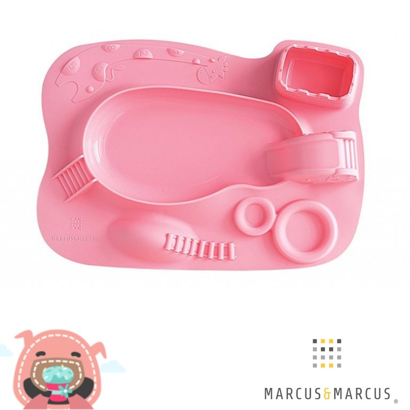 6m+ Πιάτο Σιλικόνης Amusemat Ροζ Marcus & Marcus
