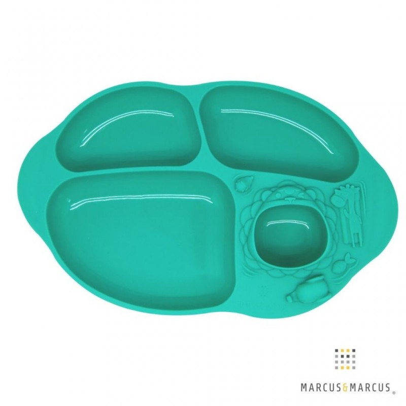 6m+ Πιάτο Φαγητού Σιλικόνης Βεντούζα Dip Πράσινο Marcus