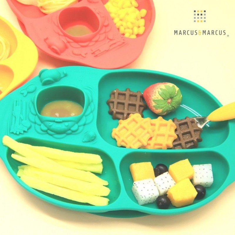 6m+ Πιάτο Φαγητού Σιλικόνης Βεντούζα Dip Πράσινο Marcus