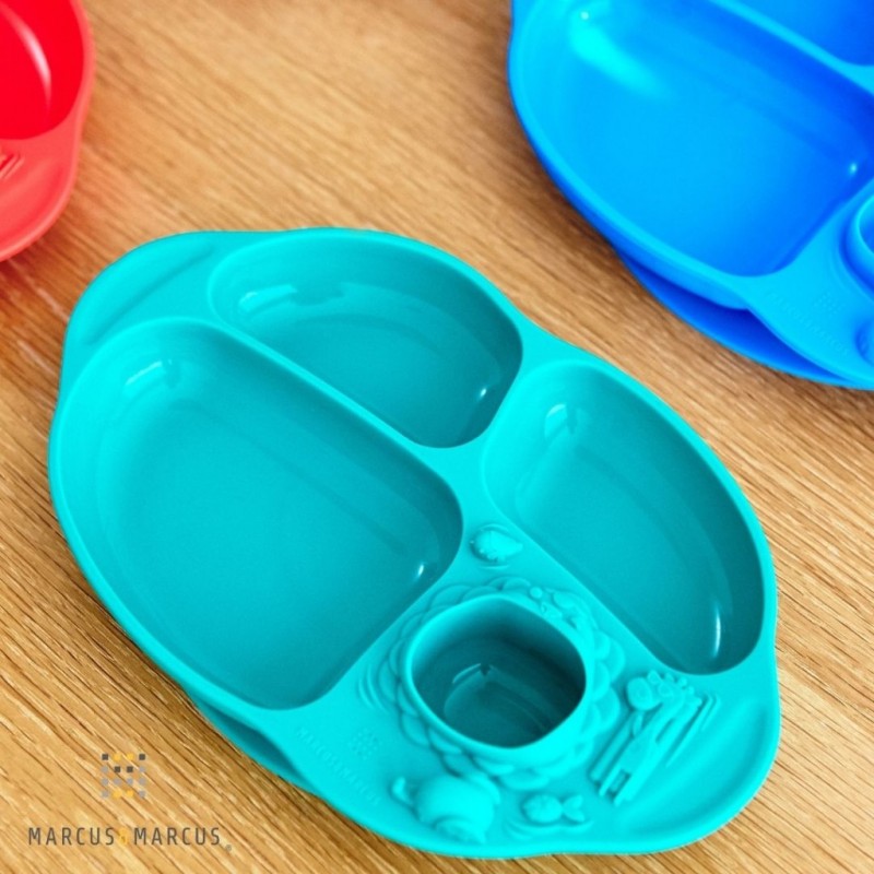 6m+ Πιάτο Φαγητού Σιλικόνης Βεντούζα Dip Πράσινο Marcus
