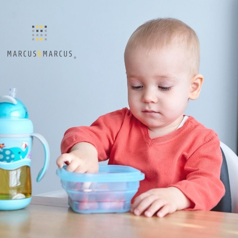 6m+ Μπολ Σιλικόνης Πτυσσόμενο με καπάκι Πράσινο Marcus & Marcus