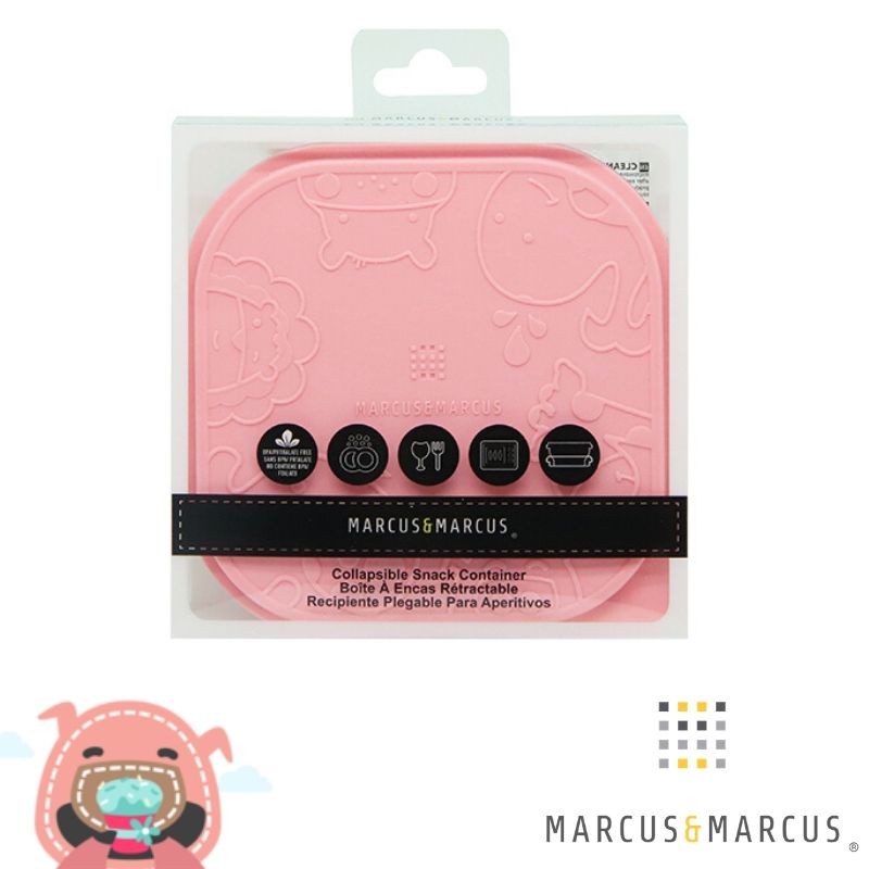 6m+ Μπολ Σιλικόνης Πτυσσόμενο με καπάκι Ροζ Marcus & Marcus