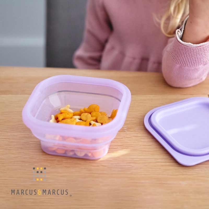 6m+ Μπολ Σιλικόνης Πτυσσόμενο με καπάκι Ροζ Marcus & Marcus