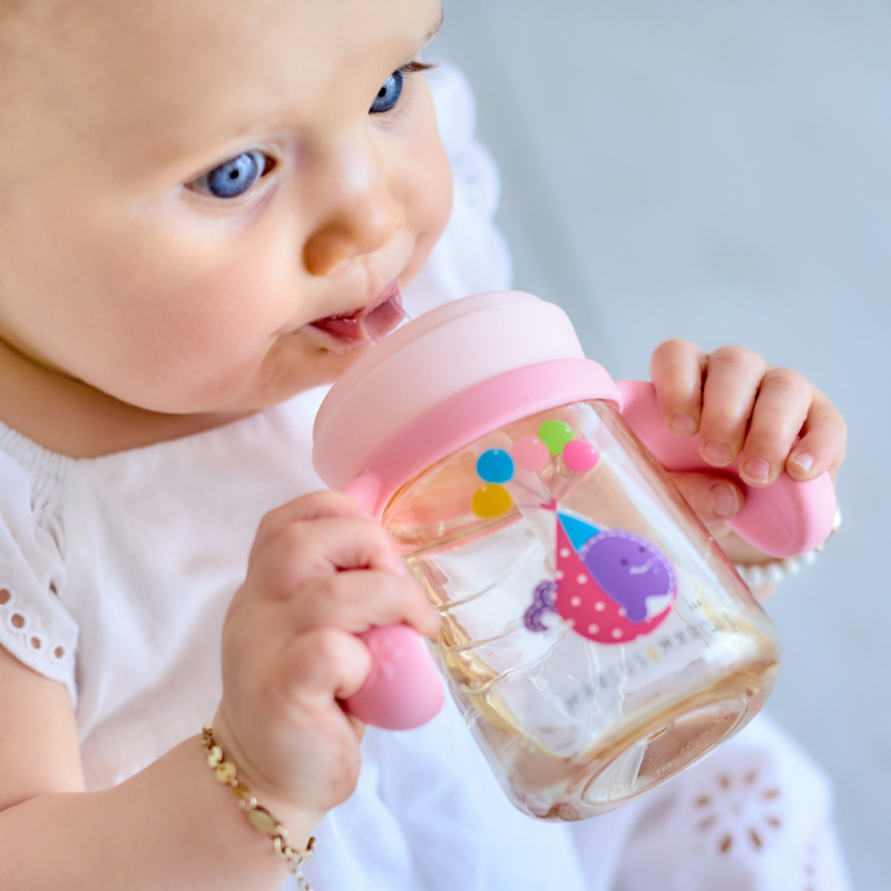 6m+ Μπουκάλι PPSU Stage 2 & 3 μετάβασης σε 12m+ Τριπλό σύστημα εκπαίδευσης Ροζ marcus