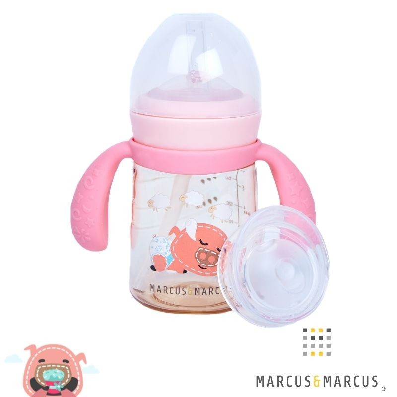 6m+ Μπουκάλι PPSU Stage 2 & 3 μετάβασης σε 12m+ Τριπλό σύστημα εκπαίδευσης Ροζ marcus