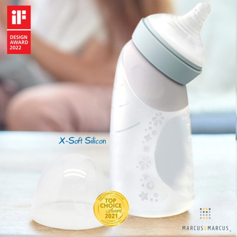 X-SOFT Silicon Μπιμπερό 240ml & φύλαξης μητρικού Γάλακτος 2 σε 1 Μέντα Marcus