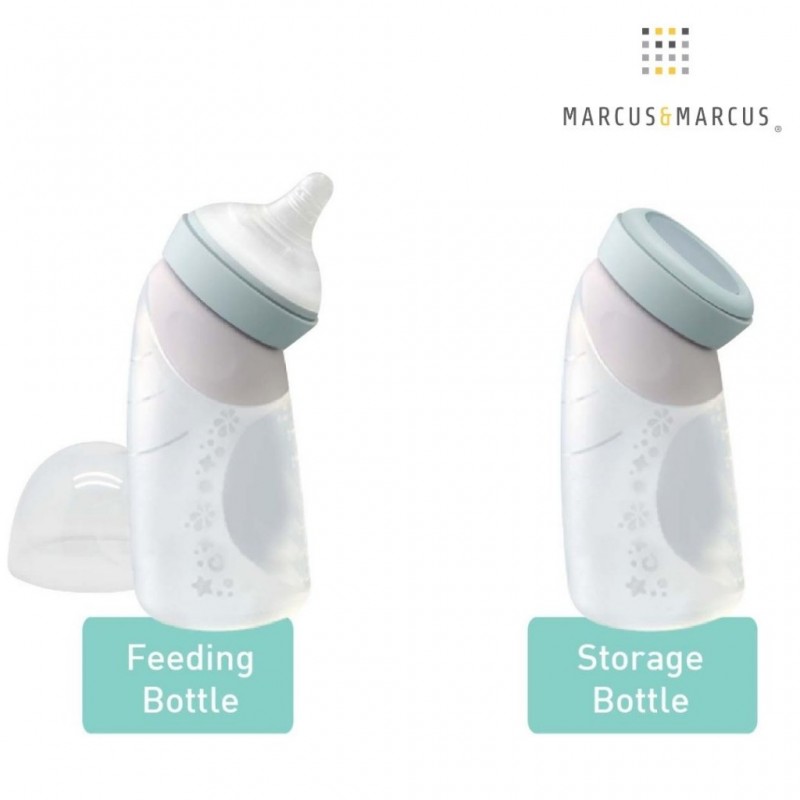 X-SOFT Silicon Μπιμπερό 240ml & φύλαξης μητρικού Γάλακτος 2 σε 1 Peach Marcus