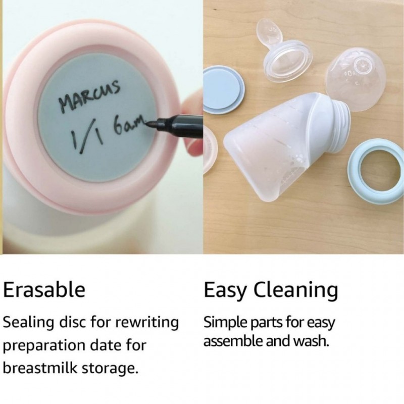 X-SOFT Silicon Μπιμπερό 240ml & φύλαξης μητρικού Γάλακτος 2 σε 1 Peach Marcus