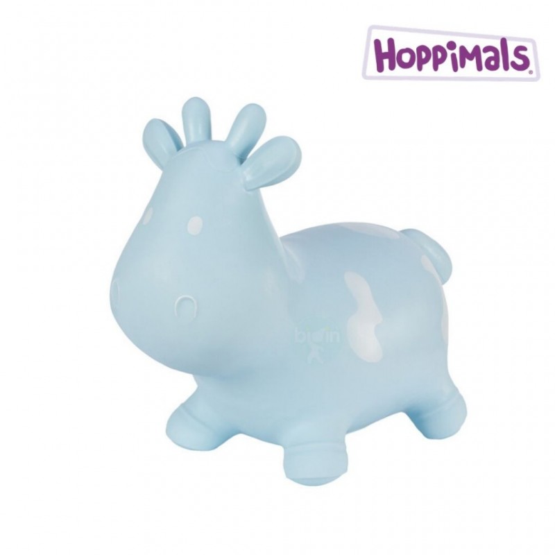 Hoppimals Φουσκωτό Αγελάδα Χοπ Χοπ, ζωγραφισμένο στο χέρι Μπλέ