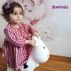 Hoppimals Φουσκωτό Αγελάδα Χοπ Χοπ, ζωγραφισμένο στο χέρι Άσπρη