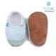 12-18m Βρεφικά Παvτοφλάκια Χειροποίητα Mint Chambray Linen No 20 Toes titot